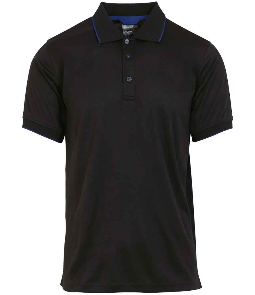 Regatta Navigate Polo Shirt - Black/New Royal Blue